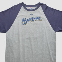 Gray Milwaukee Brewers Majestic 2000s T-shirt