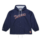 Navy San Diego Padres Mitchell & Ness Full-Snap Hooded Coaches Jacket