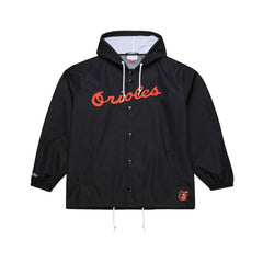 Black Baltimore Orioles Mitchell & Ness Full-Snap Hooded Coaches Jacket