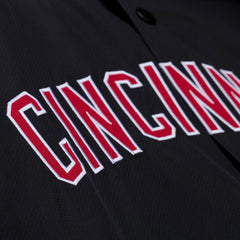 Black Cincinnati Reds Mitchell & Ness Full-Snap Hooded Coaches Jacket