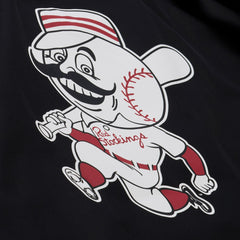 Black Cincinnati Reds Mitchell & Ness Full-Snap Hooded Coaches Jacket