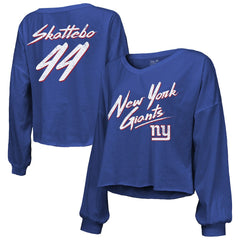 Cam Skattebo Majestic Threads Women's Script Name & Number Long Sleeve T-Shirt - New York Giants T-shirts