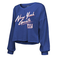 Cam Skattebo Majestic Threads Women's Script Name & Number Long Sleeve T-Shirt - New York Giants T-shirts