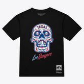 Black Texas Rangers Mitchell & Ness Women's Sugar Skull Boxy T-Shirt