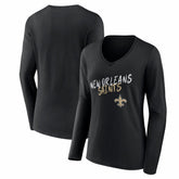 Women's Hustle Long Sleeve V-Neck T-Shirt - New Orleans Saints T-shirts