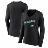 Women's Hustle Long Sleeve V-Neck T-Shirt - Philadelphia Eagles T-shirts