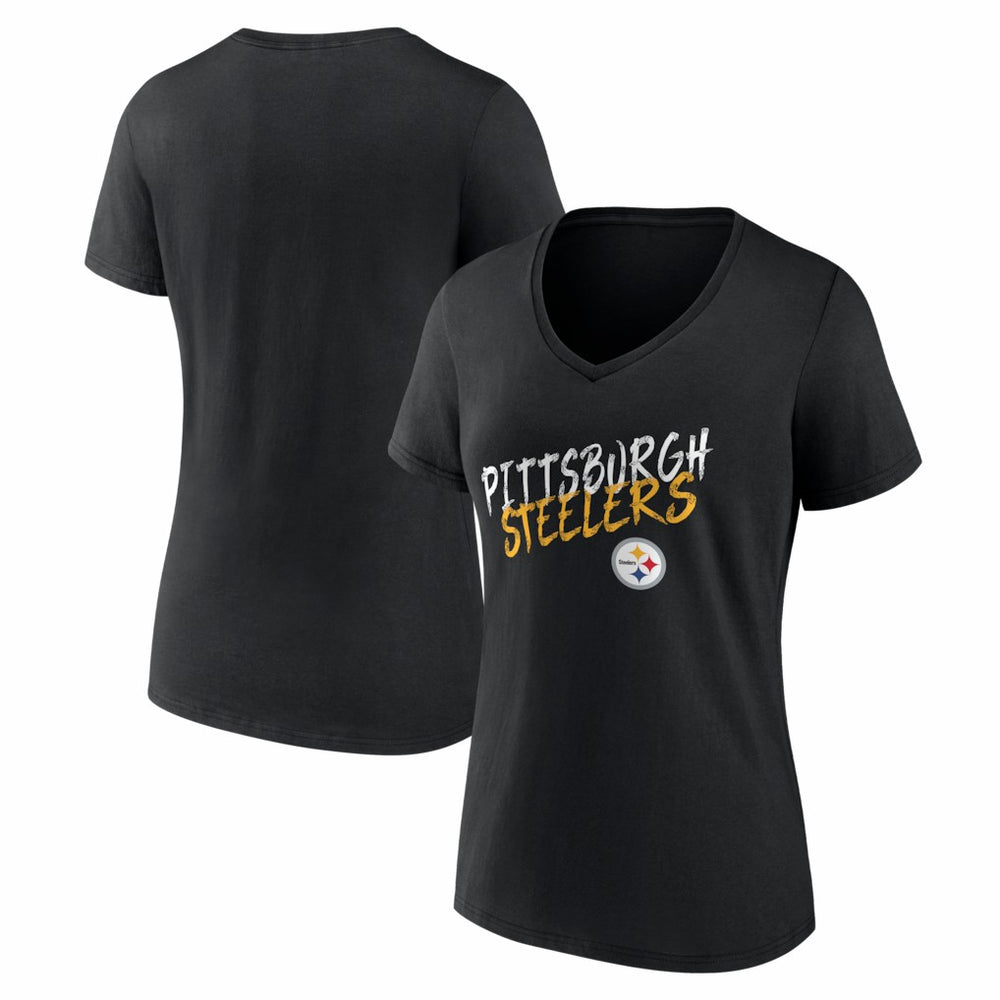 Women's Hustle V-Neck T-Shirt - Pittsburgh Steelers T-shirts