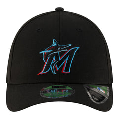 Black Miami Marlins New Era Player Replica 39THIRTY M-Crown Flex Hat