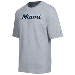 Gray Miami Marlins Champion All Star Chenille Wordmark T-Shirt