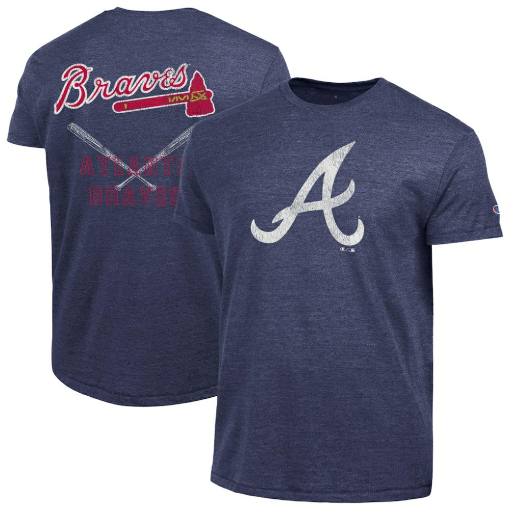 Navy Atlanta Braves Champion Tri-Blend T-Shirt