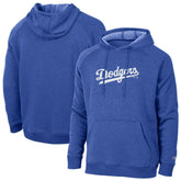 Royal Los Angeles Dodgers Champion Triumph Tri-Blend Raglan Hoodie
