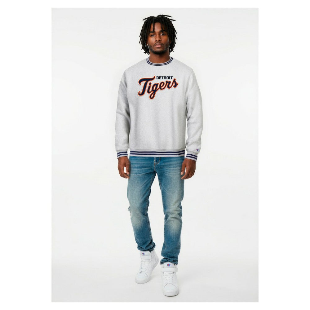 Heather Gray Detroit Tigers Champion Reverse Weave Sweatshirt