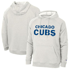 Heathered Core Ultra Light Grey Chicago Cubs Champion Triumph Tri-Blend Raglan Hoodie