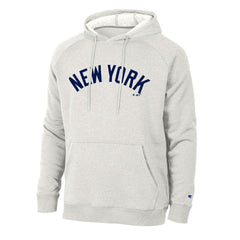 Heathered Core Ultra Light Grey New York Yankees Champion Triumph Tri-Blend Raglan Hoodie