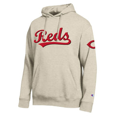 Oatmeal Cincinnati Reds Champion All Star Chenille Patch Hoodie
