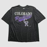 Black Colorado Rockies Hanes 90s T-shirt