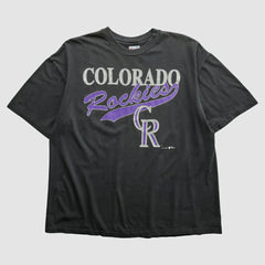 Black Colorado Rockies Hanes 90s T-shirt
