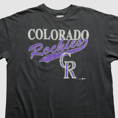 Black Colorado Rockies Hanes 90s T-shirt