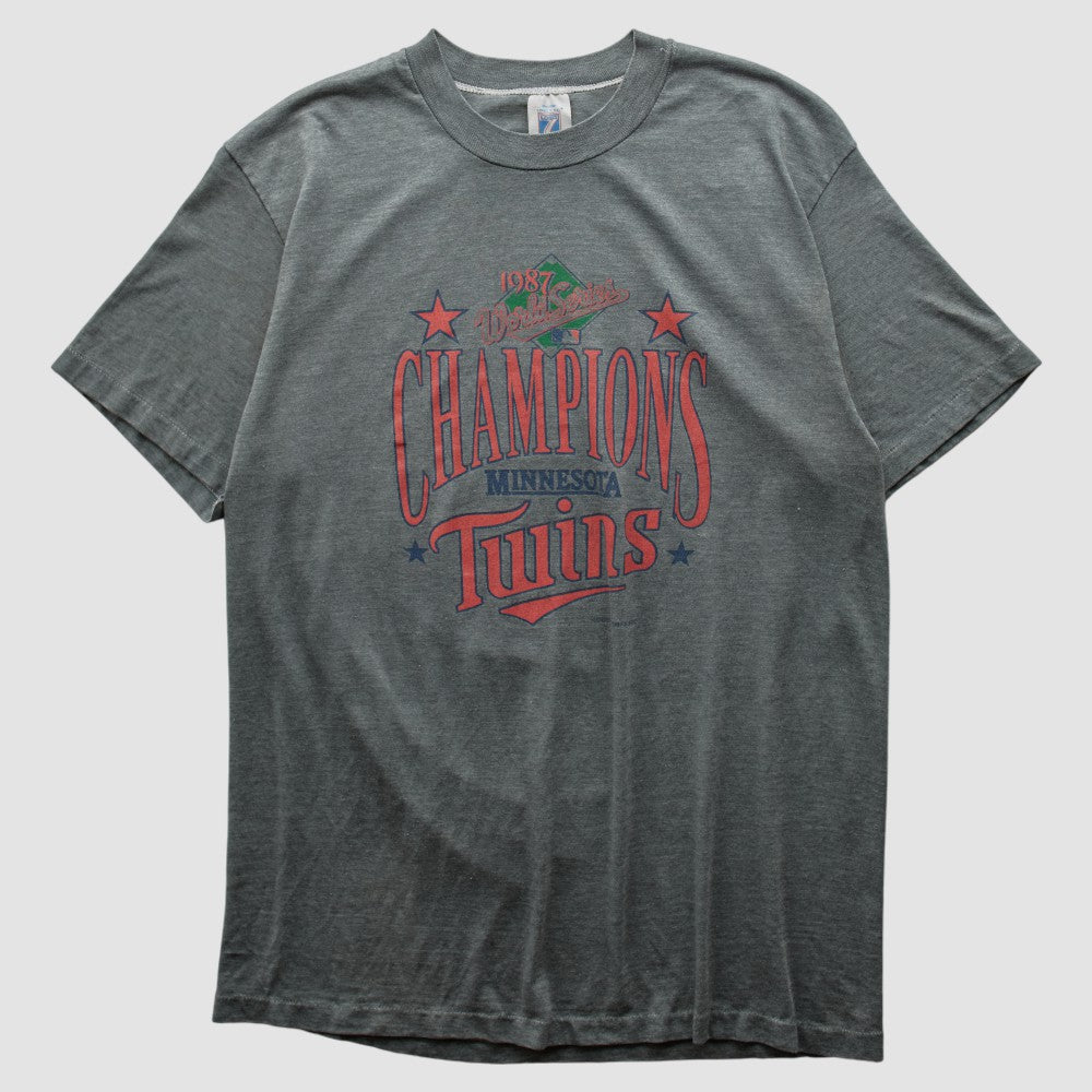 Dark Heather Gray Minnesota Twins Logo 7 1987 T-shirt