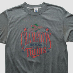 Dark Heather Gray Minnesota Twins Logo 7 1987 T-shirt