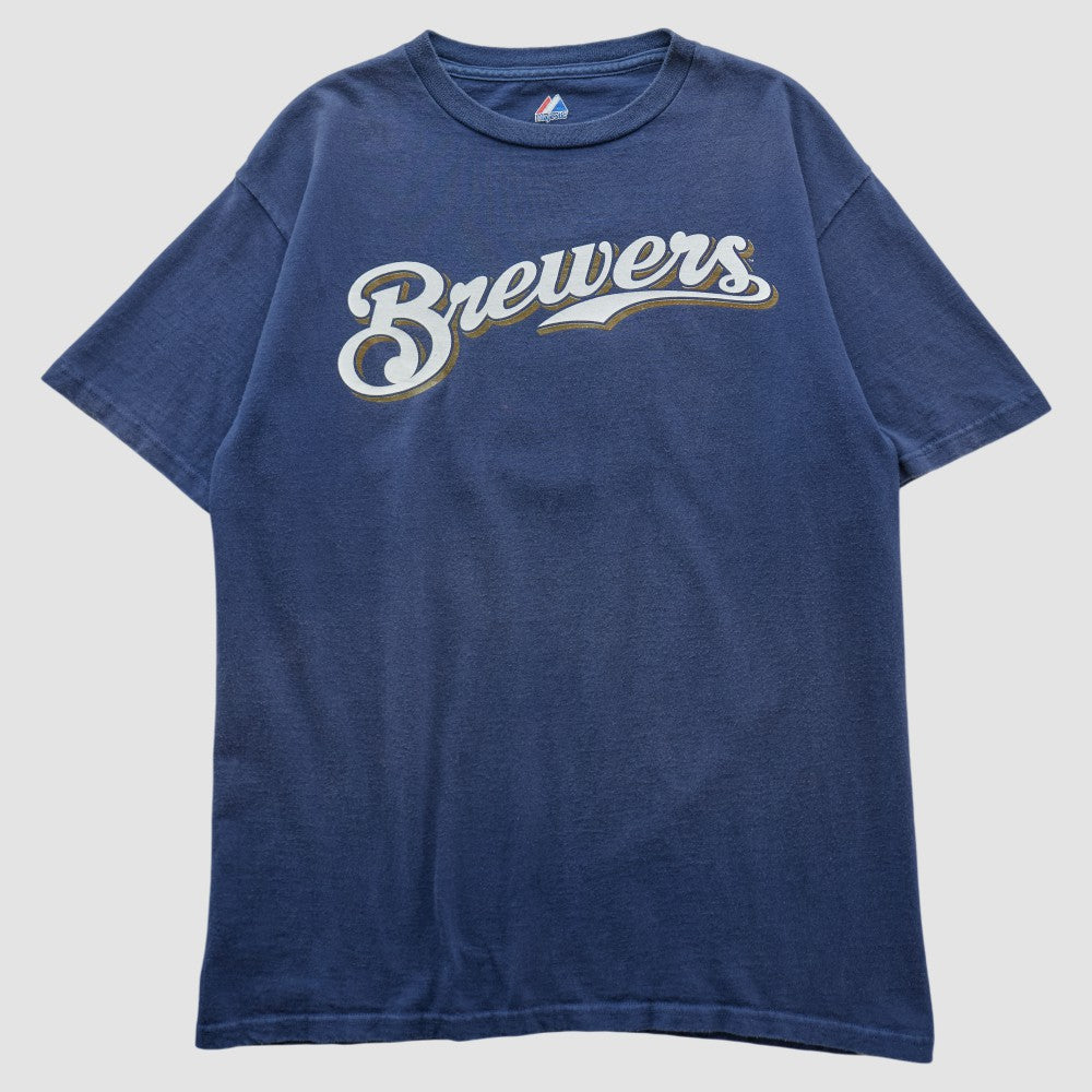 Navy Milwaukee Brewers Majestic 2000s T-shirt