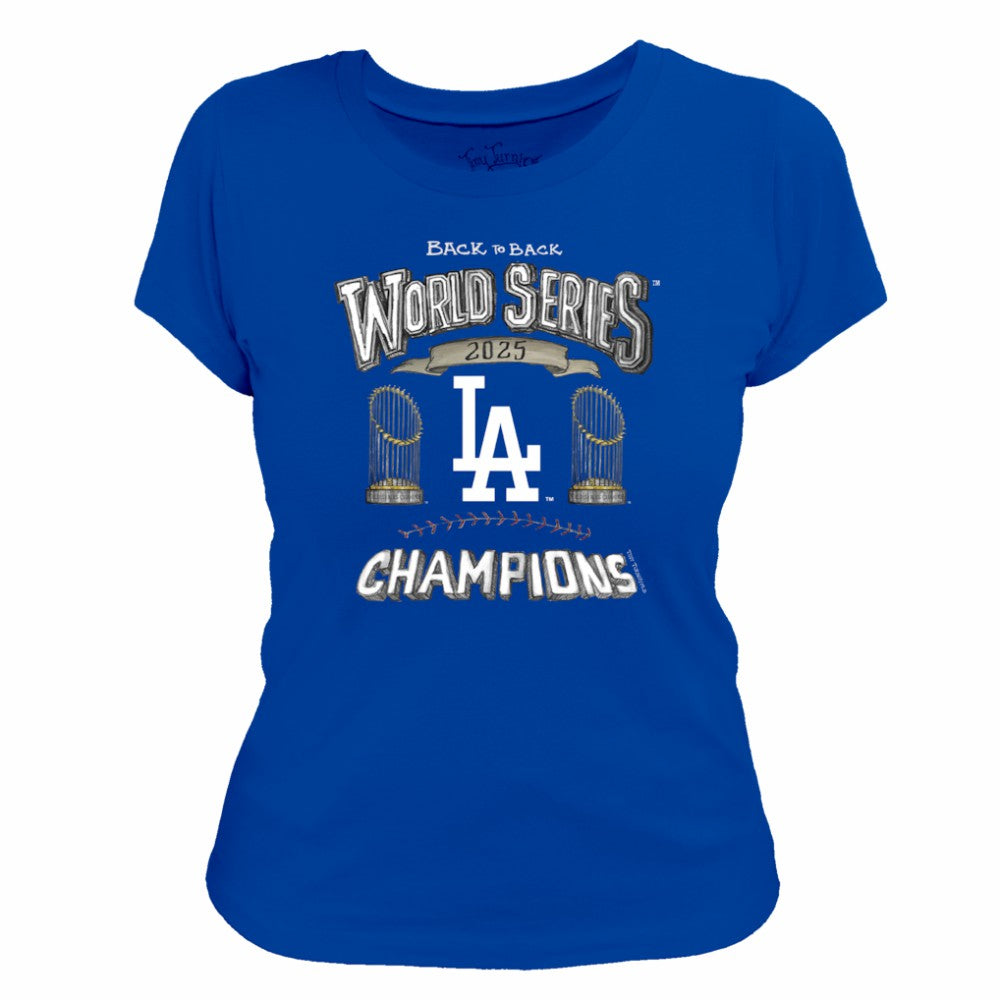 Royal Los Angeles Dodgers Tiny Turnip Women's 2025 World Series Champions T-Shirt