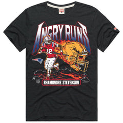 Rhamondre Stevenson Homage Unisex Angry Runs Player Graphic Tri-Blend T-Shirt - New England Patriots T-shirts