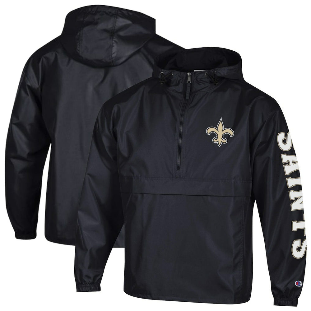 Packable Windbreaker Half-Zip Jacket - New Orleans Saints Jackets
