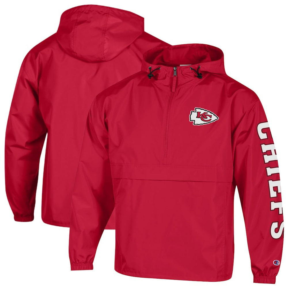 Packable Windbreaker Half-Zip Jacket - Kansas City Chiefs Jackets