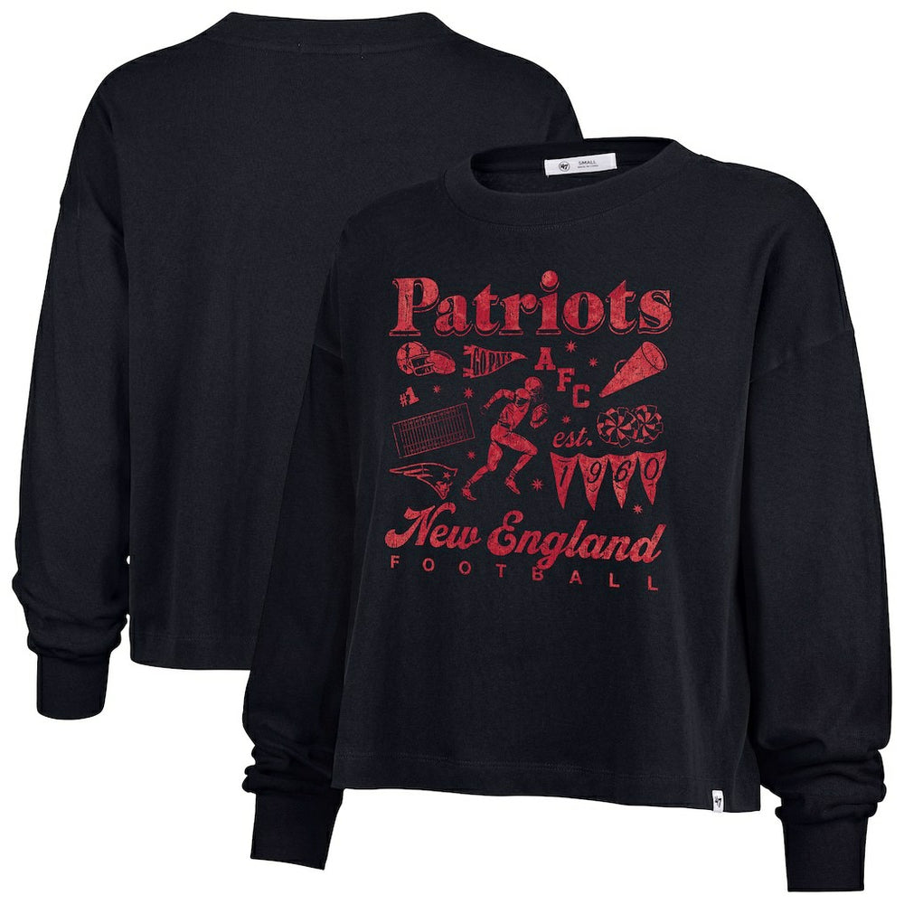 '47 Women's Team Collage Sydney Long Sleeve T-Shirt - New England Patriots T-shirts