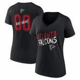 Women's Hustle Personalized Name & Number V-Neck T-Shirt - Atlanta Falcons T-shirts