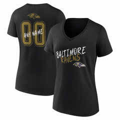 Women's Hustle Personalized Name & Number V-Neck T-Shirt - Baltimore Ravens T-shirts