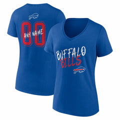 Women's Hustle Personalized Name & Number V-Neck T-Shirt - Buffalo Bills T-shirts