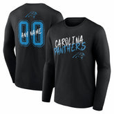 Hustle Personalized Name & Number Long Sleeve T-Shirt - Carolina Panthers T-shirts