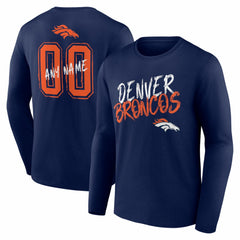 Hustle Personalized Name & Number Long Sleeve T-Shirt - Denver Broncos T-shirts