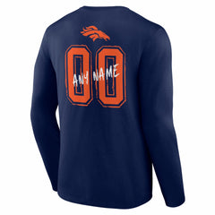 Hustle Personalized Name & Number Long Sleeve T-Shirt - Denver Broncos T-shirts