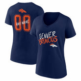 Women's Hustle Personalized Name & Number V-Neck T-Shirt - Denver Broncos T-shirts