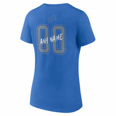 Women's Hustle Personalized Name & Number V-Neck T-Shirt - Detroit Lions T-shirts