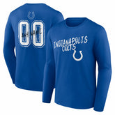Hustle Personalized Name & Number Long Sleeve T-Shirt - Indianapolis Colts T-shirts