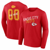 Hustle Personalized Name & Number Long Sleeve T-Shirt - Kansas City Chiefs T-shirts