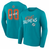 Hustle Personalized Name & Number Long Sleeve T-Shirt - Miami Dolphins T-shirts