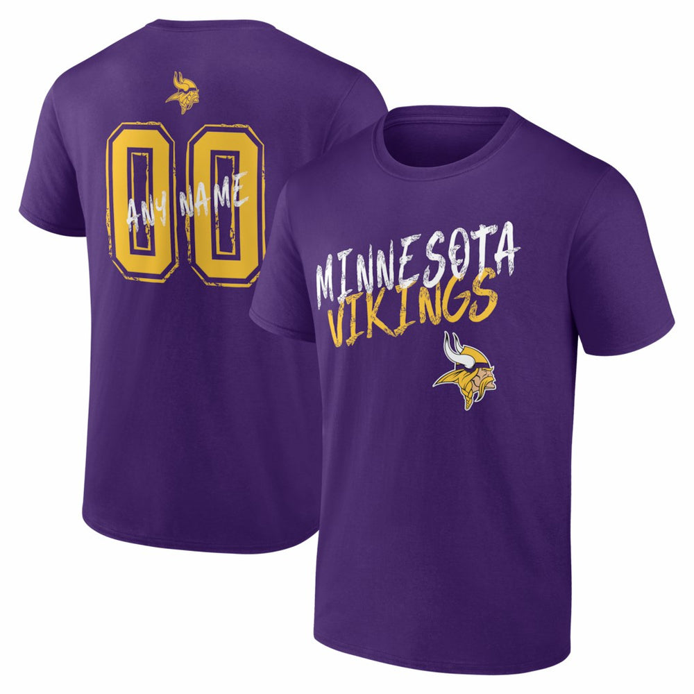 Hustle Personalized Name & Number T-Shirt - Minnesota Vikings T-shirts