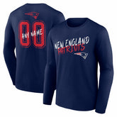 Hustle Personalized Name & Number Long Sleeve T-Shirt - New England Patriots T-shirts