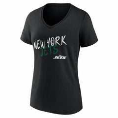 Women's Hustle Personalized Name & Number V-Neck T-Shirt - New York Jets T-shirts