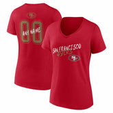Women's Hustle Personalized Name & Number V-Neck T-Shirt - San Francisco 49ers T-shirts