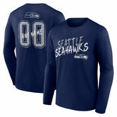 Hustle Personalized Name & Number Long Sleeve T-Shirt - Seattle Seahawks T-shirts