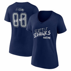 Women's Hustle Personalized Name & Number V-Neck T-Shirt - Seattle Seahawks T-shirts