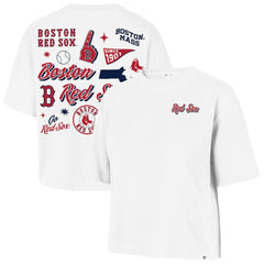 White Boston Red Sox '47 Women's Collage Script Reed City T-Shirt