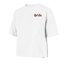White Boston Red Sox '47 Women's Collage Script Reed City T-Shirt