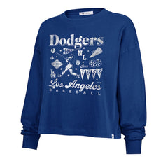 Royal Los Angeles Dodgers '47 Women's Team Collage Sydney Long Sleeve T-Shirt